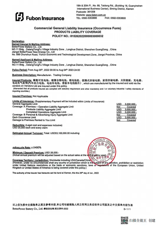 Commercial Ggeneral Liability Insurance